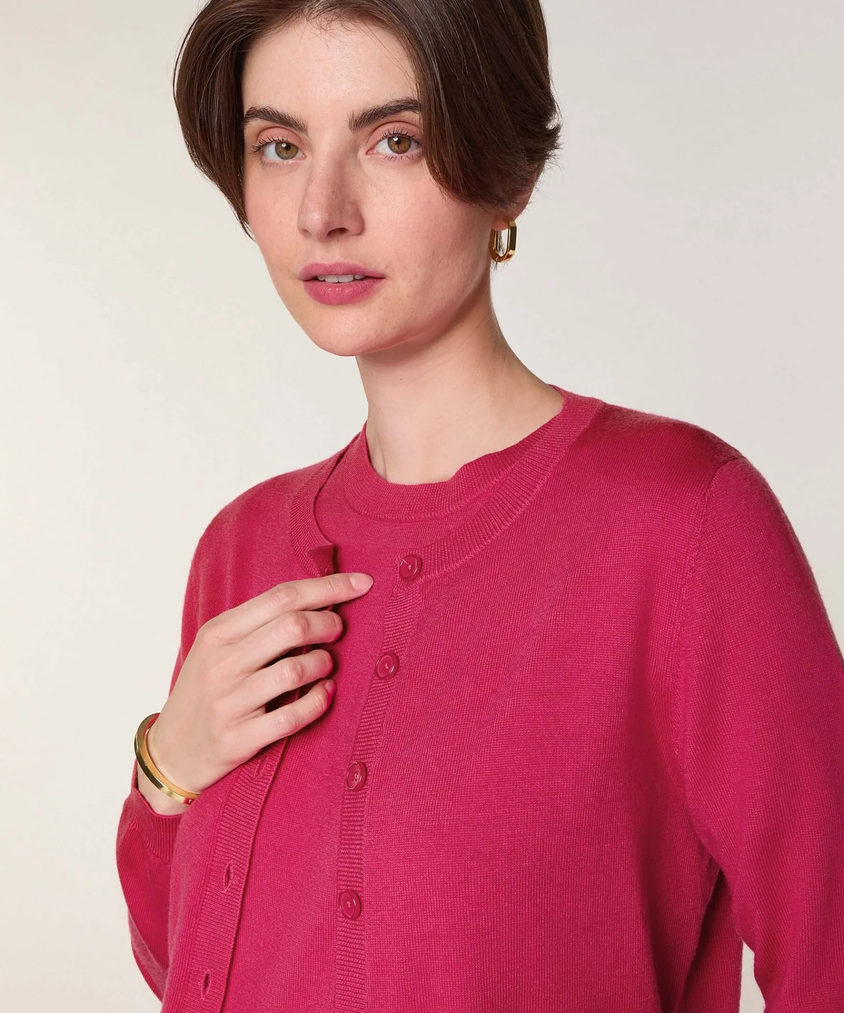 Discount Rodier Twin-set en laine mérinos rose fuchsia
