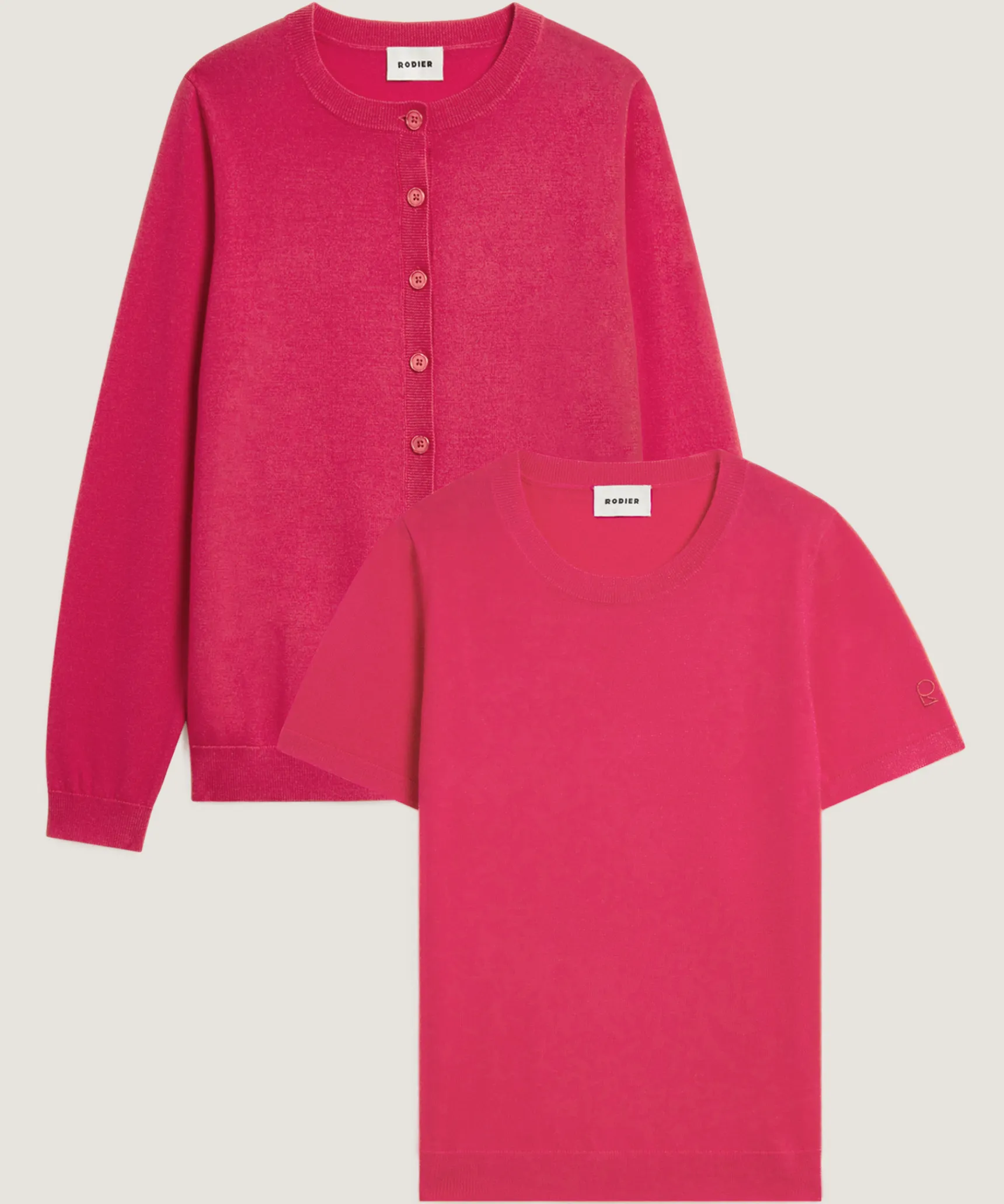 Discount Rodier Twin-set en laine mérinos rose fuchsia