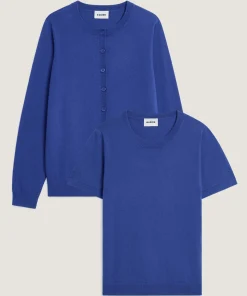 Rodier Twin-set en laine mérinos bleu outremer
