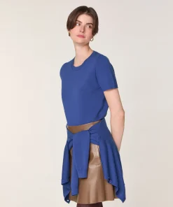 Rodier Twin-set en laine mérinos bleu outremer