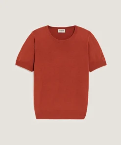 Online Rodier Twin-set en maille orange rouille