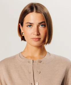 Online Rodier Twin-set rayé en laine mérinos beige ficelle