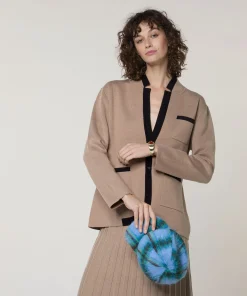 Sale Rodier Veste bicolore en maille double face marron moka