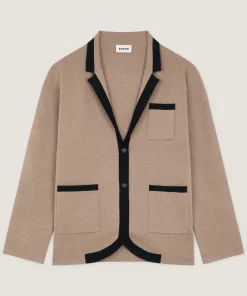 Sale Rodier Veste bicolore en maille double face marron moka