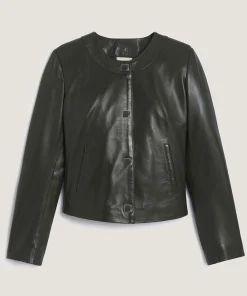 Best Rodier Veste courte en cuir vert olive