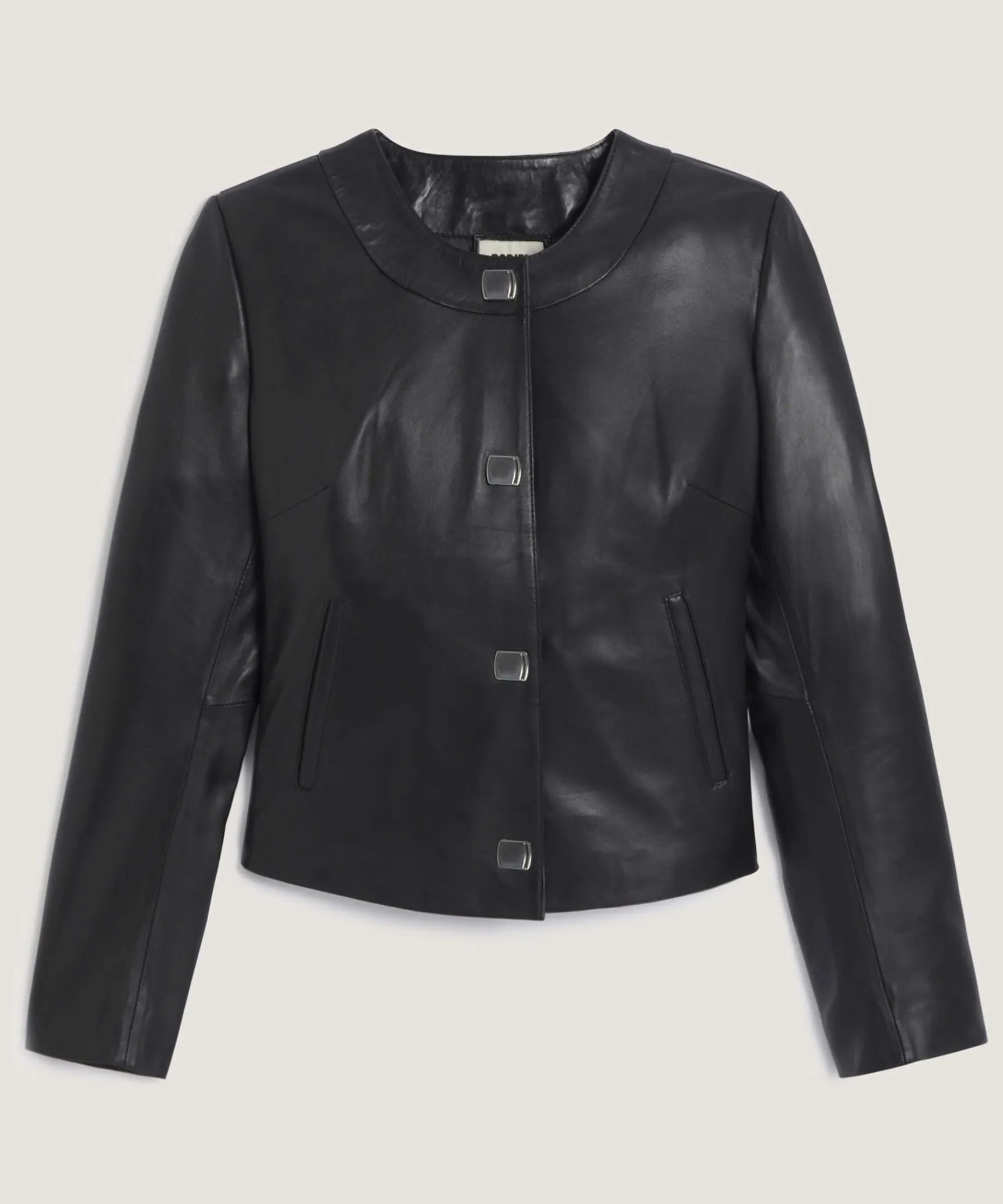 Outlet Rodier Veste courte en cuir noire