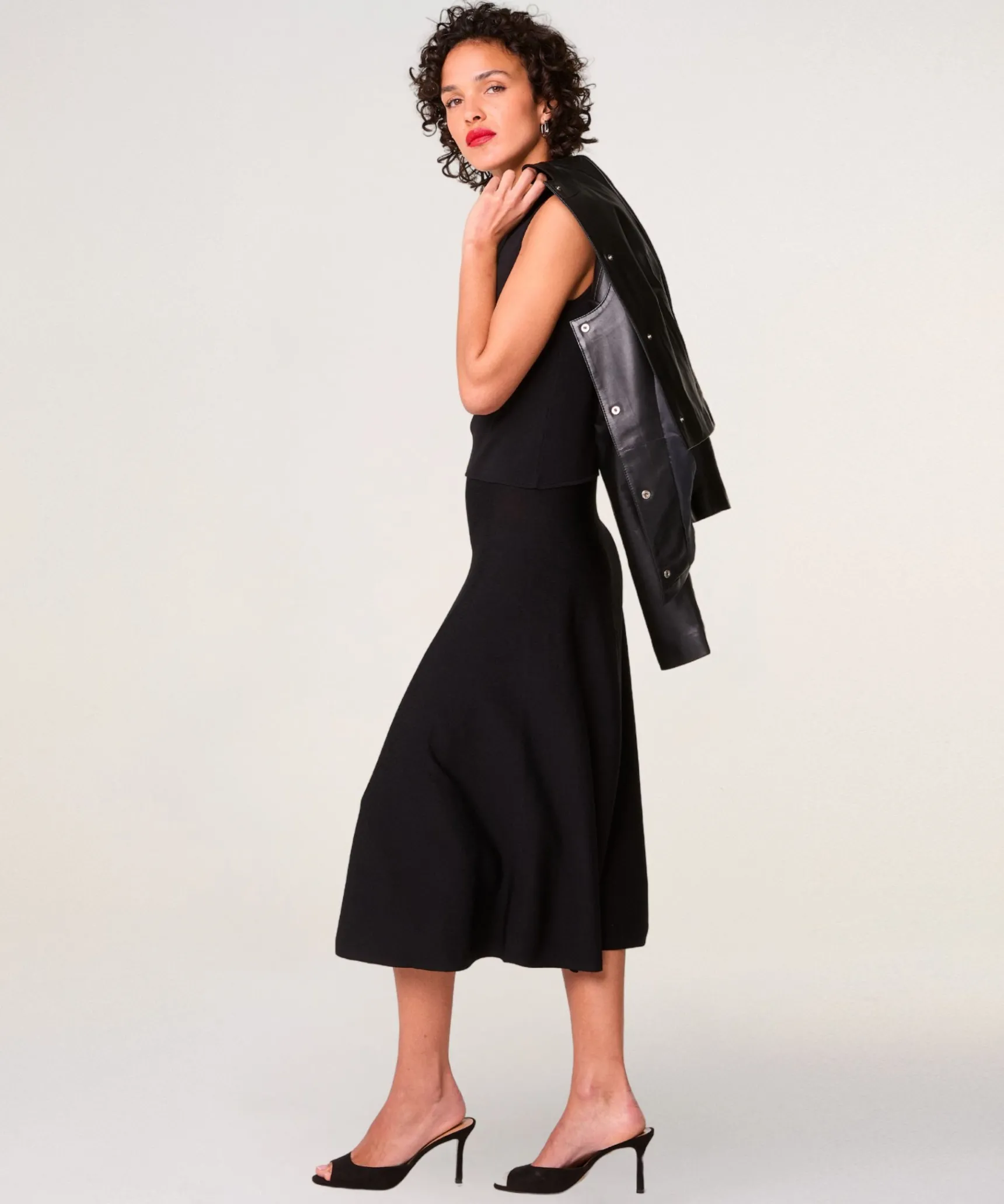 Outlet Rodier Veste courte en cuir noire