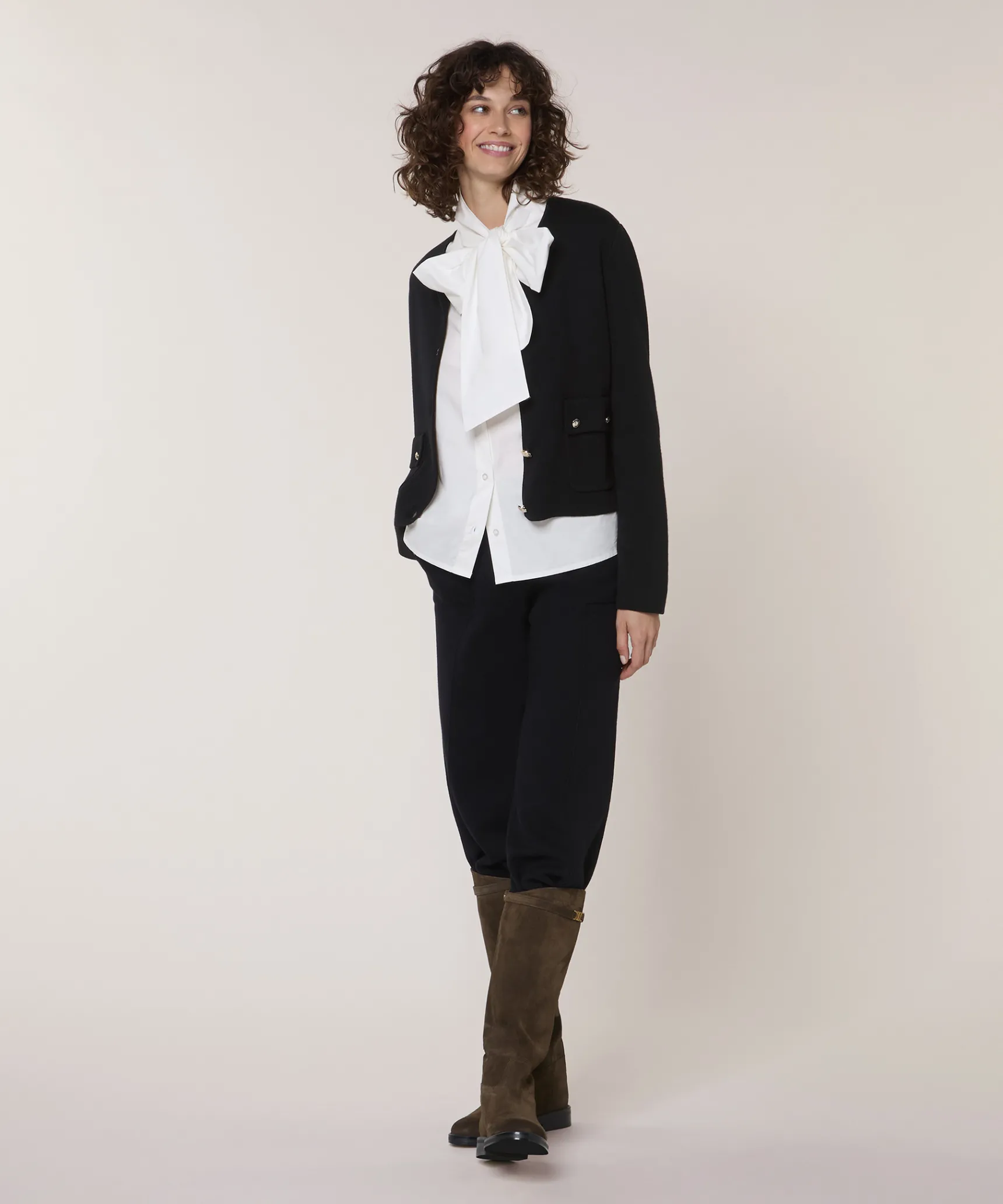 Clearance Rodier Veste courte en maille double face noir