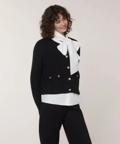 Clearance Rodier Veste courte en maille double face noir