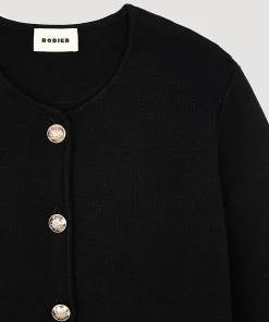 Clearance Rodier Veste courte en maille double face noir