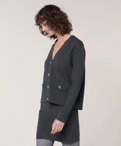 Sale Rodier Veste courte en maille milano gris foncé