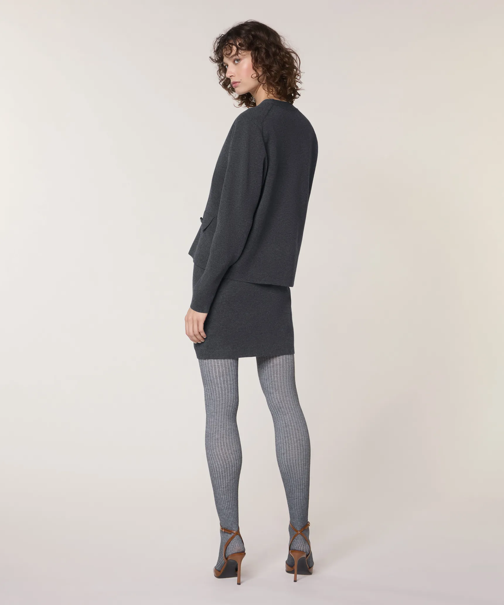 Sale Rodier Veste courte en maille milano gris foncé