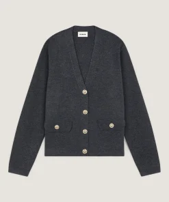 Sale Rodier Veste courte en maille milano gris foncé