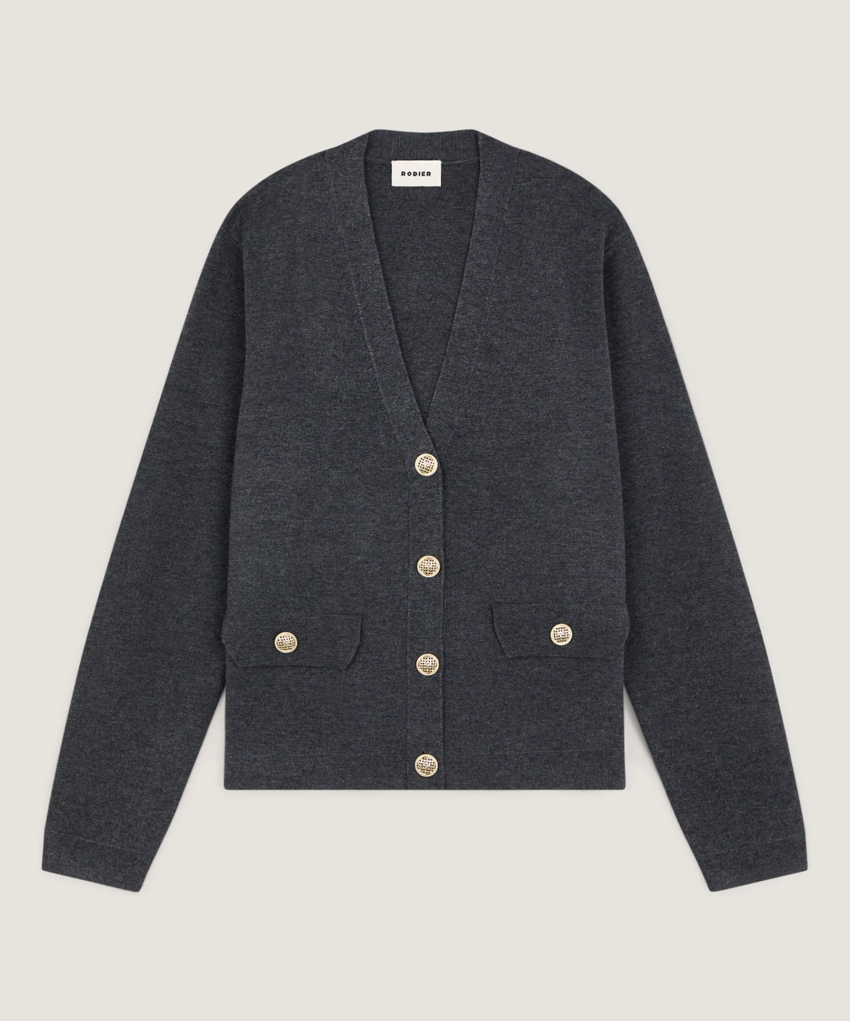 Sale Rodier Veste courte en maille milano gris foncé