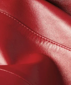 Sale Rodier Veste courte zippée en cuir rouge rubis