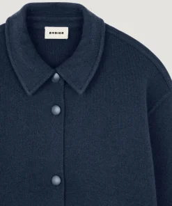 New Rodier Veste double face en laine bleu denim