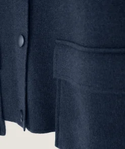 New Rodier Veste double face en laine bleu denim