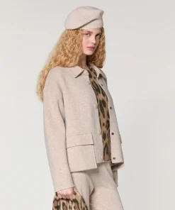 Outlet Rodier Veste double face en laine beige chiné
