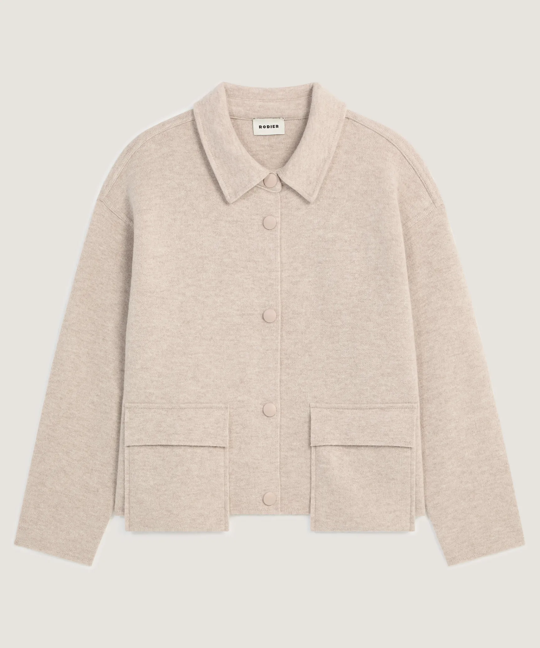Outlet Rodier Veste double face en laine beige chiné