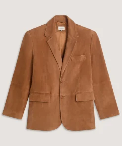Online Rodier Veste en cuir de chèvre velours camel