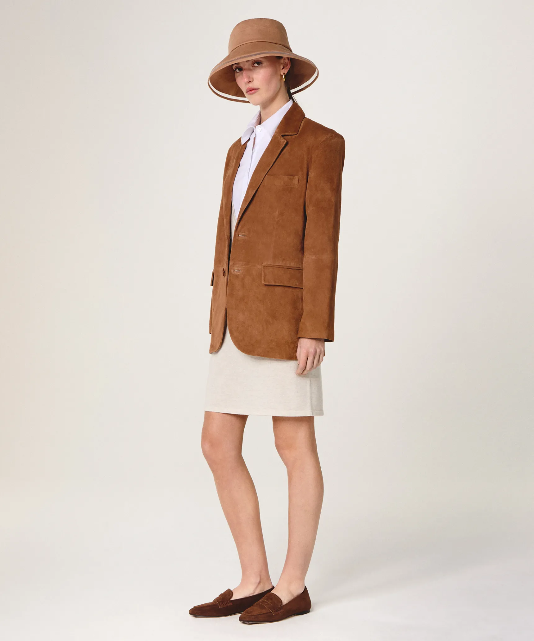 Online Rodier Veste en cuir de chèvre velours camel