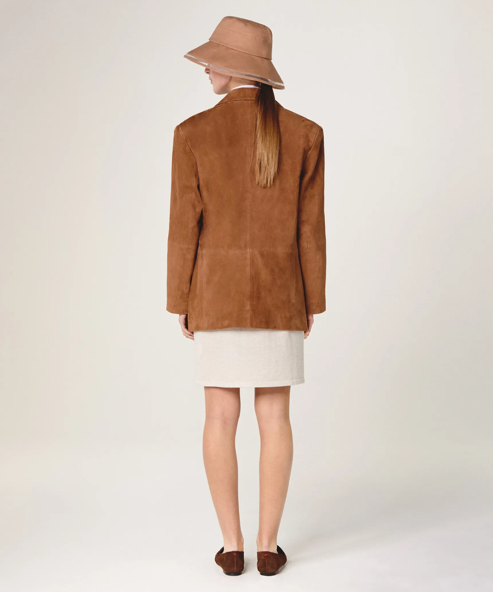 Online Rodier Veste en cuir de chèvre velours camel