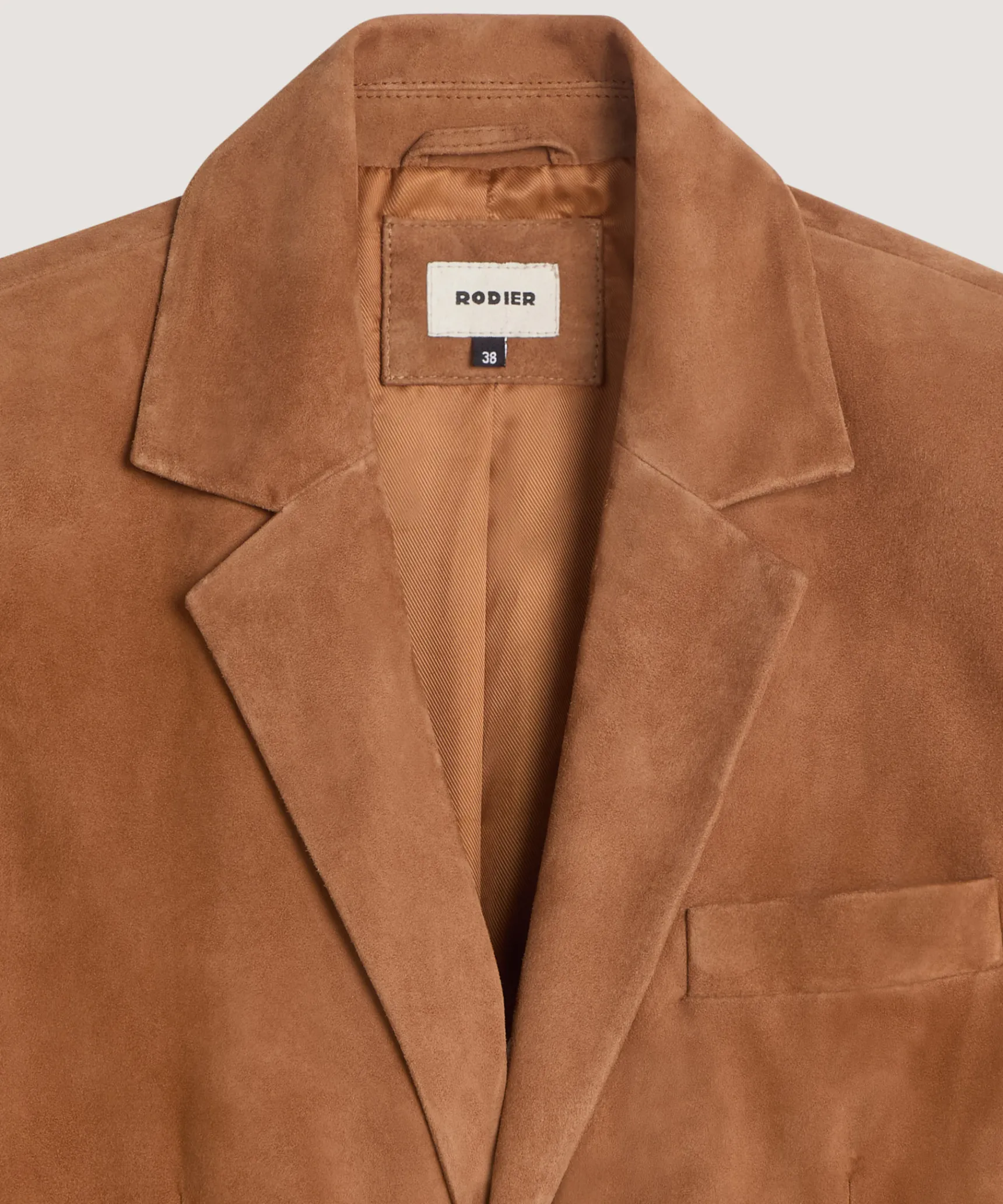 Online Rodier Veste en cuir de chèvre velours camel