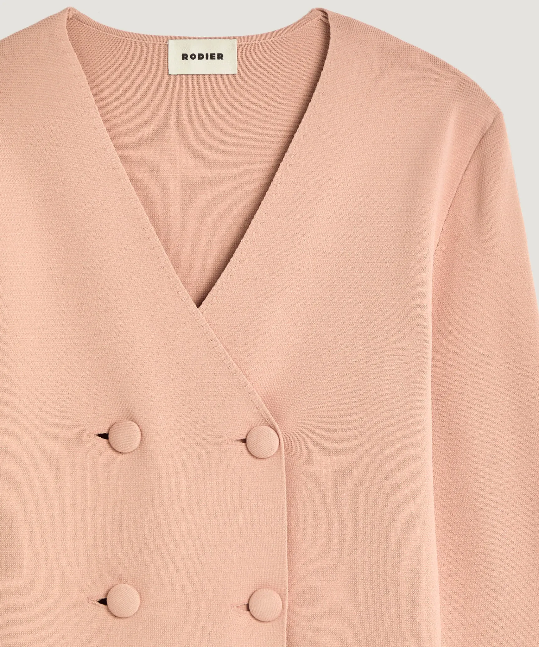Sale Rodier Veste en maille croisée rose poudré