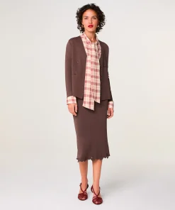 Best Rodier Veste en maille croisée marron écorce