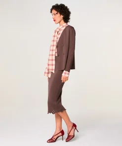 Best Rodier Veste en maille croisée marron écorce
