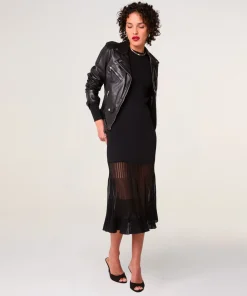 Outlet Rodier Veste perfecto en cuir noir