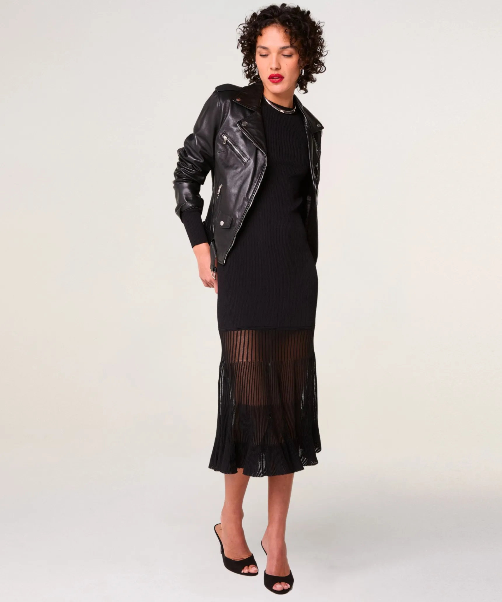 Outlet Rodier Veste perfecto en cuir noir