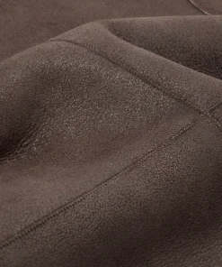 Clearance Rodier Veste sans manches réversible en peau lainée marron
